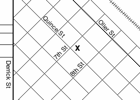Mendota Brnahc is on Quince Street, between 7th Street and 8th Street.