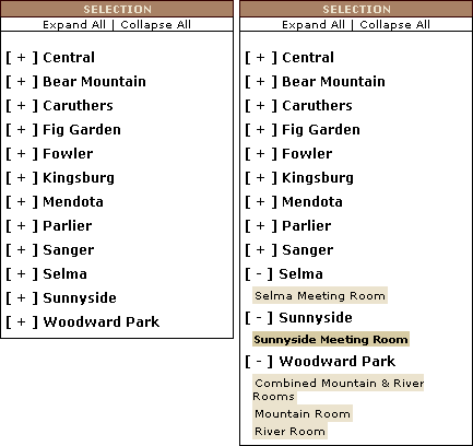 Library Locations - Collapsed & Expanded
