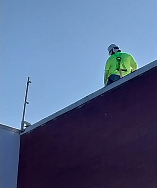 Man on roof